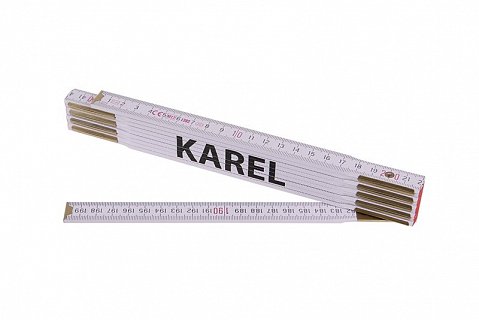 Metr skládací 2m KAREL (PROFI,bílý,dřevo)