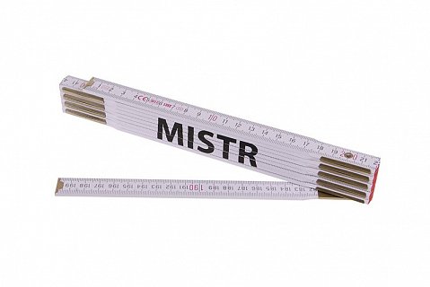 Metr skládací 2m MISTR (PROFI,bílý,dřevo)