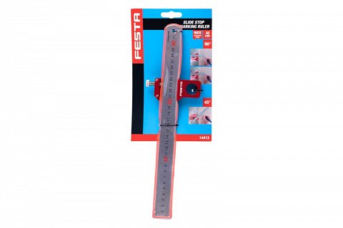Měřítko FESTA nerezové 300mm s magnetickým posuvným dorazem s uhly 90°/45°