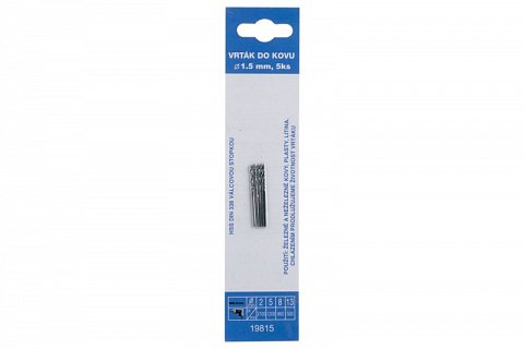 Vrták do kovu 1.5mm (5ks)