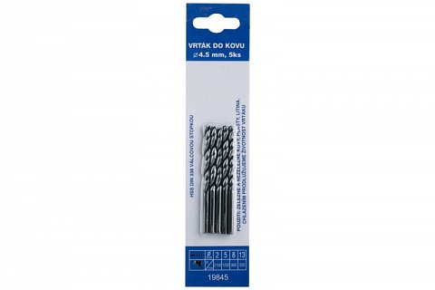 Vrták do kovu 4.5mm (5ks)