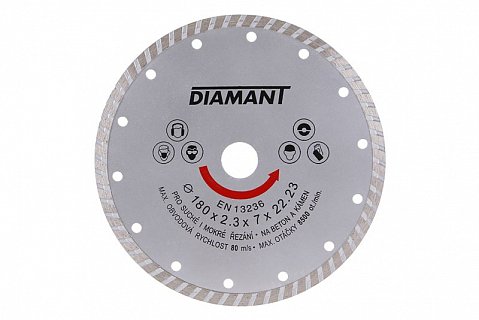 Kotouč diamantový DIAMANT 180x2.3x22.2mm TURBO