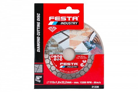 Kotouč diamantový FESTA INDUSTRY řezný 115x1.8x22.2mm
