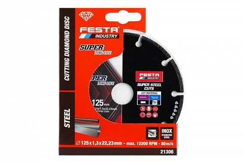 Kotouč diamantový FESTA na kov 125x1.3x22.2mm