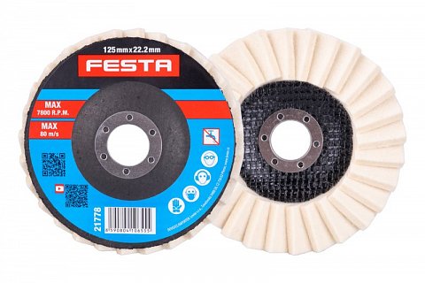 Kotouč leštící  filcový lamelový FESTA 125mm/22.2mm
