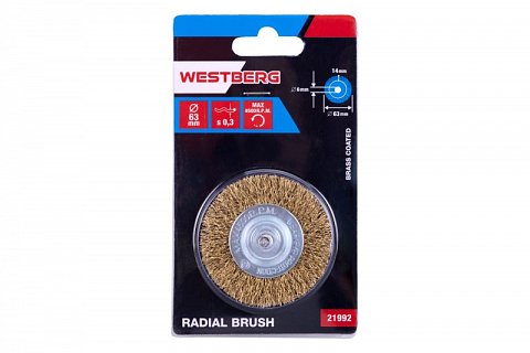 Kartáč rotační radiální vlnitý WESTBERG 63mm stopka