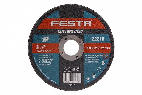 Kotouč řezný FESTA na kov 125x2.5x22.2mm