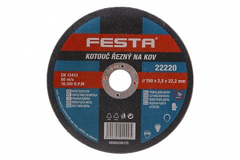Kotouč řezný FESTA na kov 150x2.5x22.2mm