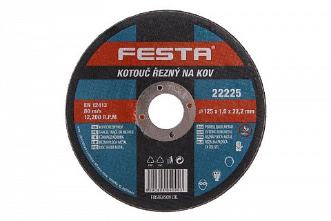 Kotouč řezný FESTA na kov 125x1.0x22.2mm
