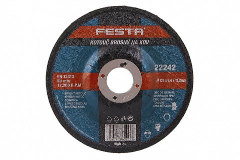 Kotouč brusný FESTA na kov 125x6.4x22.2mm
