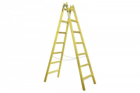 Štafle dřevěné PROFI, 7 příček, L = 226,5 cm
