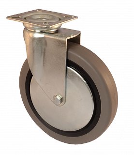 Kolečko otočné s šedou gumou 75mm - A300.MGD.075