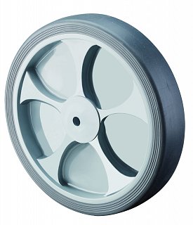 Samostatné gumové pojezdové kolo s kuličkovým ložiskem - 125x32/50-10 120kg