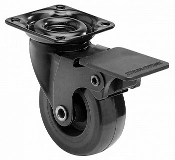 Otočné kolečko s brzdou Black ASW120.A80.050