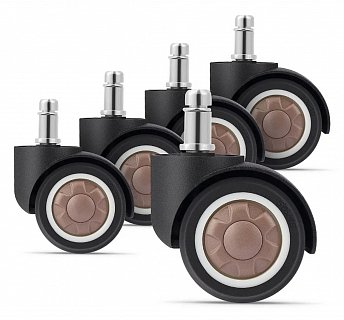 SET 5ks - Kolečka pro židle gumové SOFT-RED průměr 50mm - čep 11mm