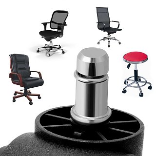 SET 5ks - Kolečka pro židle gumové SOFT-RED průměr 50mm - čep 11mm