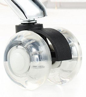 SET 5ks - Kolečka pro židle PRŮHLEDNÉ průměr 50mm - čep 11mm