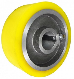 Samostatné hnací polyuretanové pojezdové kolo - C10.140x50/50-35 H7 (drážka pro pero 10mm)
