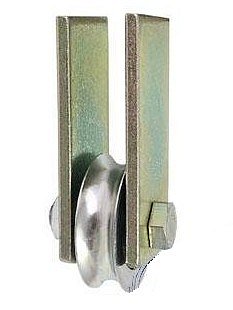 Kladka kovová s U drážkou na trubku 20mm - průměr 89mm