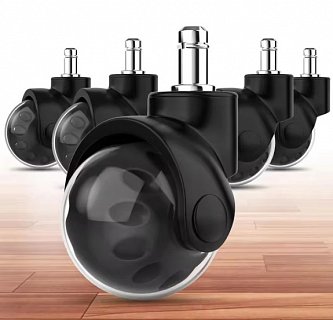 SADA 5ks pro židle BALL BLACK - 50mm - čep 11mm