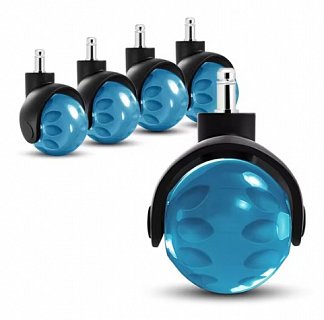 SADA 5ks pro židle BALL BLUE - 50mm - čep 11mm