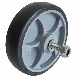 Kolečko pro kompresory 125mm s oskou gumové šedé