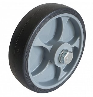 Kolečko pro kompresory 125mm s oskou gumové šedé