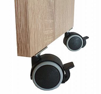 Nábytkové kolečko pro lamino desky - otočné gumové 50mm s brzdou