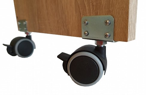 Nábytkové kolečko pro lamino desky - otočné gumové 50mm s brzdou