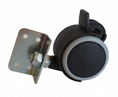 Nábytkové kolečko pro lamino desky - otočné gumové 50mm s brzdou