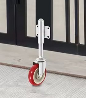 Odpružené pojezdové kolo otočné pro brány - 100mm ČERVENÉ