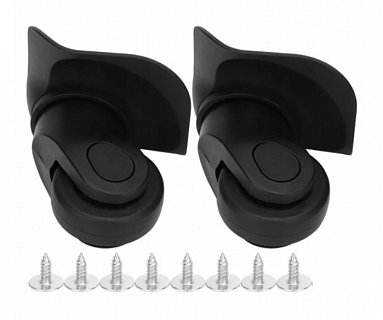Náhradní kolečka pro kufry - plast roh + černá 52x16mm (sada 2ks)