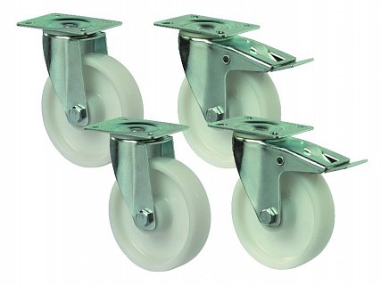 Sada B10-360kg - 100mm 2ks otočné 2ks otočné s brzdou
