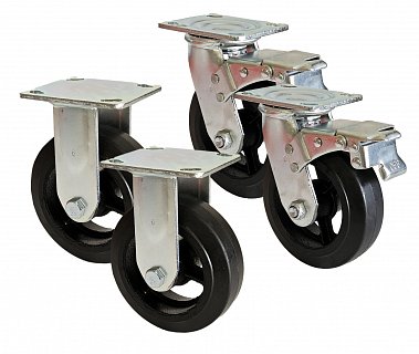Sada těžkotonážní B81 - průměr 150mm - 2ks pevné 2ks otočné s brzdou 1260kg