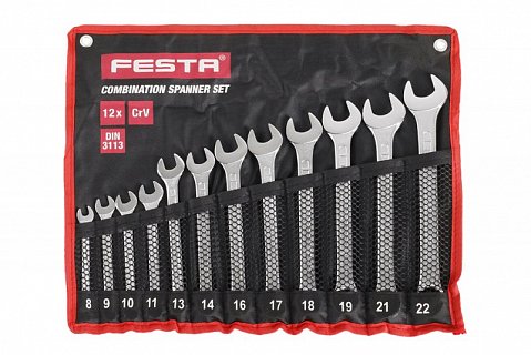 SADA OČKOPLOCHÉ KLÍČE FESTA CRV12KS 8-22MM