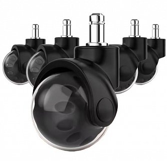 SADA 5ks pro židle BALL BLACK - 50mm - čep 11mm