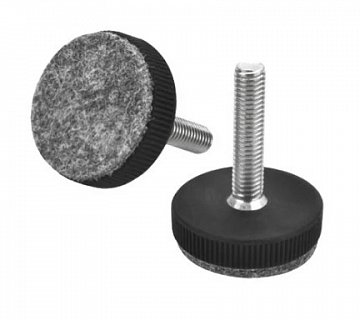 Stavitelná nožka plastová s vroubkovanou základnou a plstí SF70F-901-25M10x40