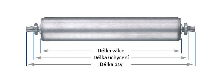 Ocelový dopravníkový váleček - S55-A10-420-450