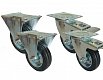 Gumová kolečka černá - průměr 125mm - 2ks pevné 2ks otočné s brzdou