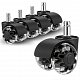 SET 5ks - Kolečka pro židle gumové SOFT-BLACK průměr 50mm - čep 11mm