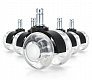 SET 5ks - Kolečka pro židle PRŮHLEDNÉ průměr 50mm - čep 11mm
